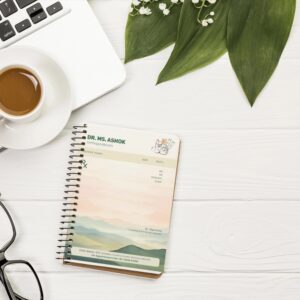 Custom orthopedic doctor prescription pad with soft mountain background, featuring Dr. MS. Ashok’s name, clinic details, and patient fields in an elegant green theme.