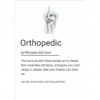 Line art orthopedic wall poster with a knee joint sketch and a humorous definition for an orthopedic doctor.
