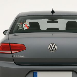 Square doctor car sticker with “I do CPR better than horns” message, CPR hand on steering wheel, and “Doctor Inside” arc – made for medical professionals’ vehicles.
