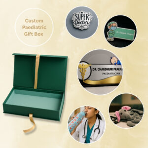 Customised Paediatric Gift Hamper with acrylic badge, name board, water bottle and stethoscope accessories