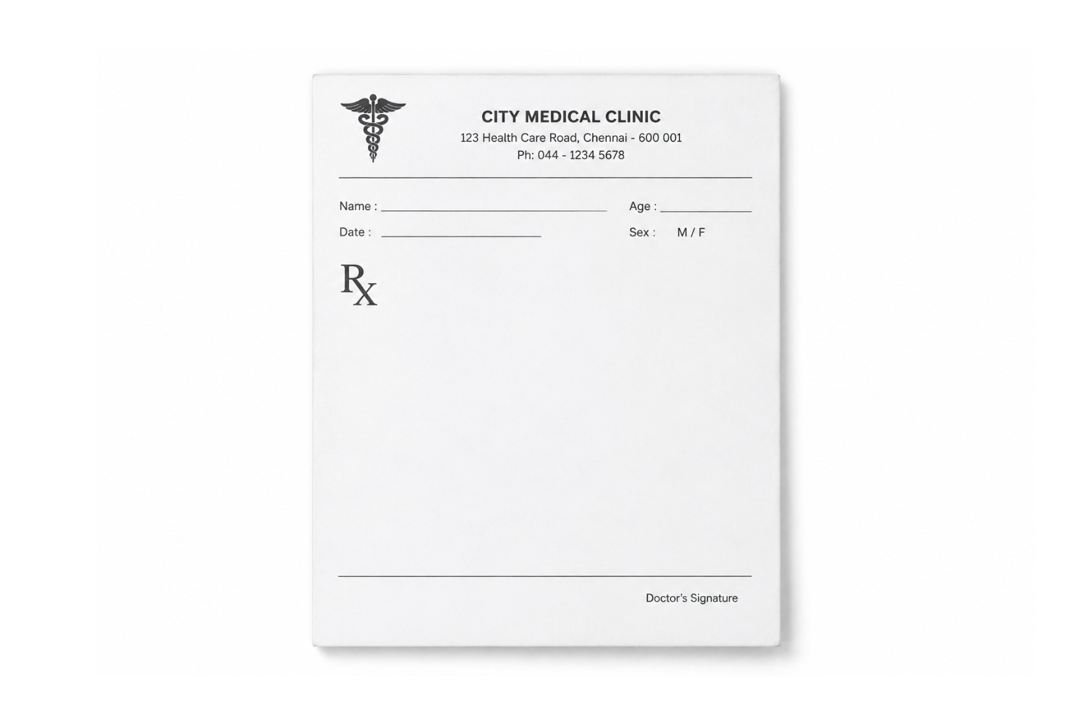 An ordinary prescription pad