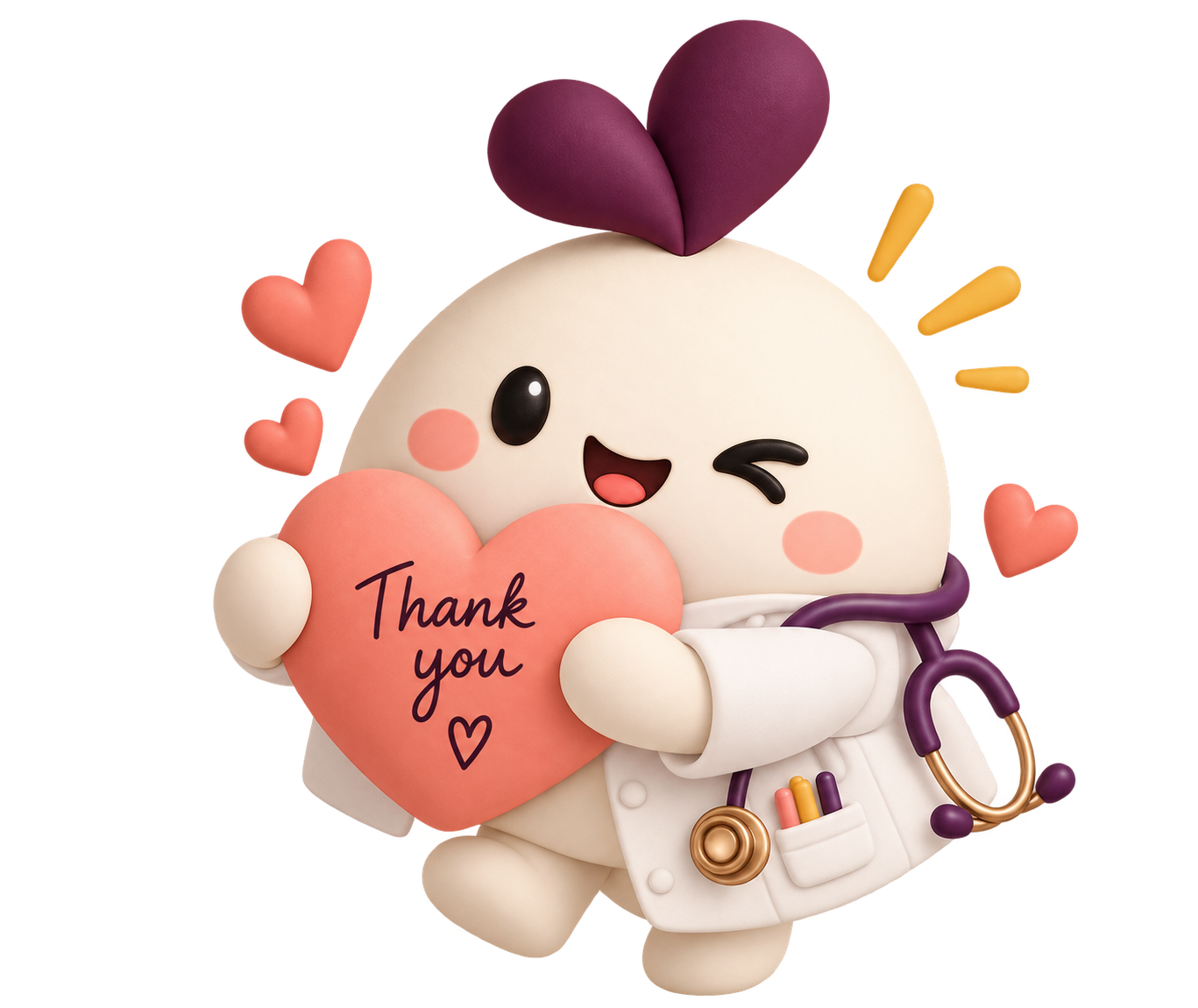 Mallow holding a tiny heart