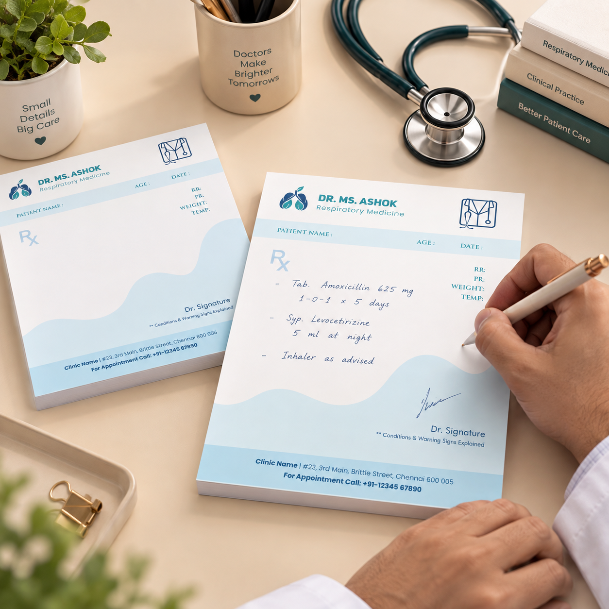 Respiratory prescription pad