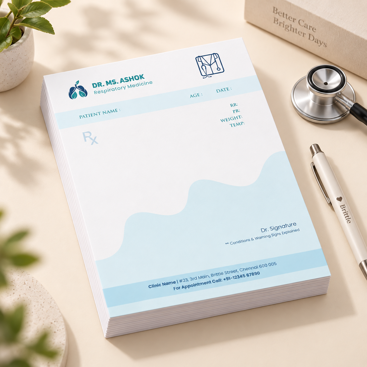 Respiratory prescription pad