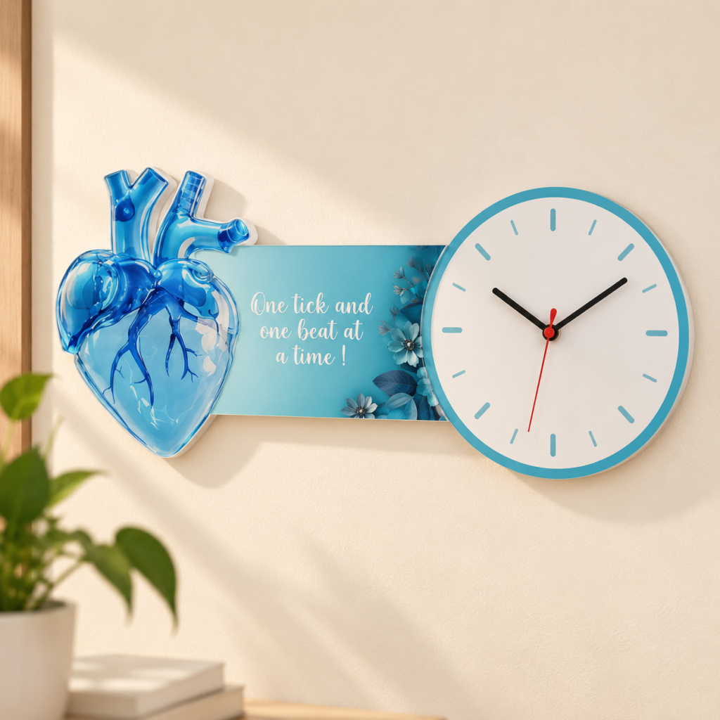 Clock - Blue Heart Wall Clock (1)
