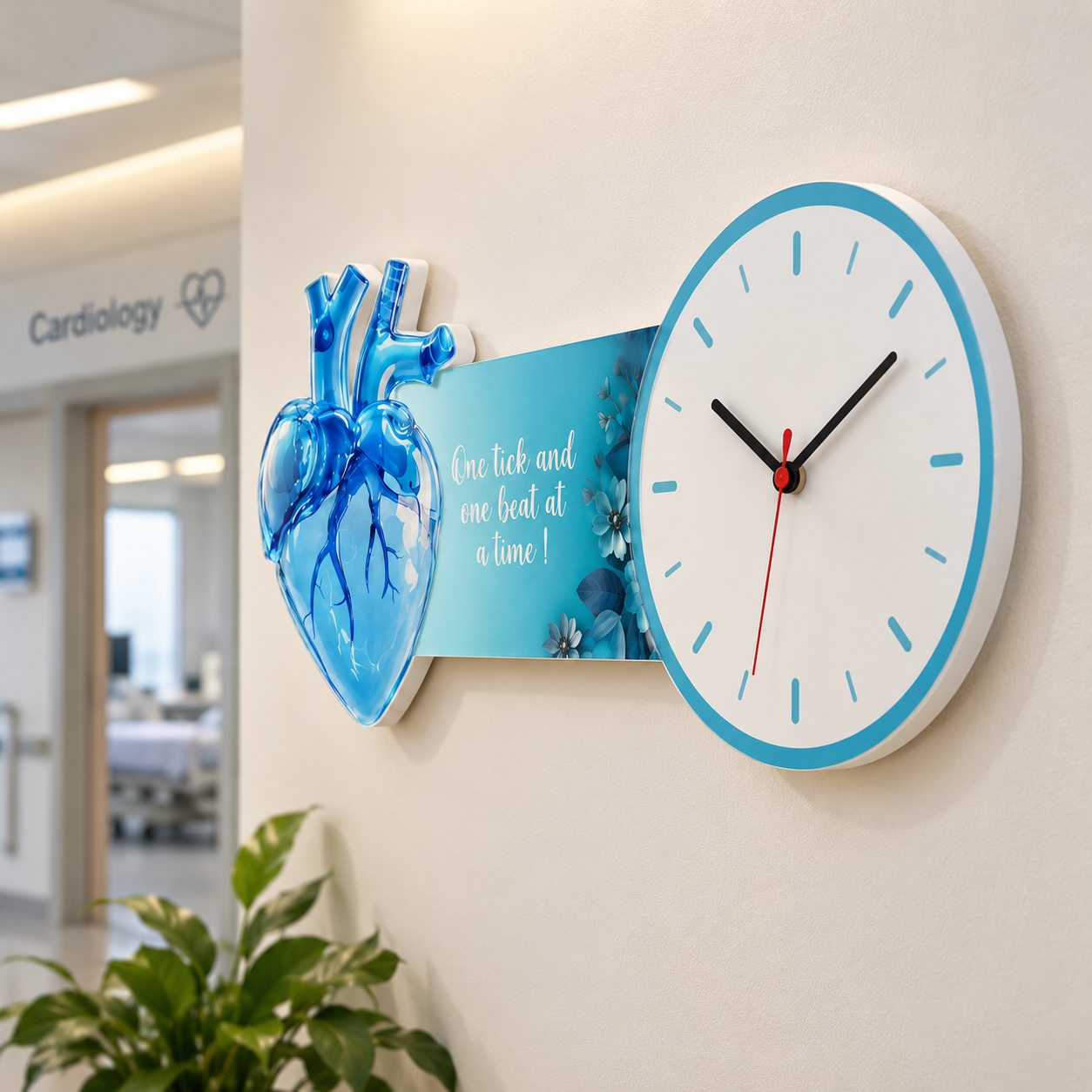 Clock - Blue Heart Wall Clock (2)