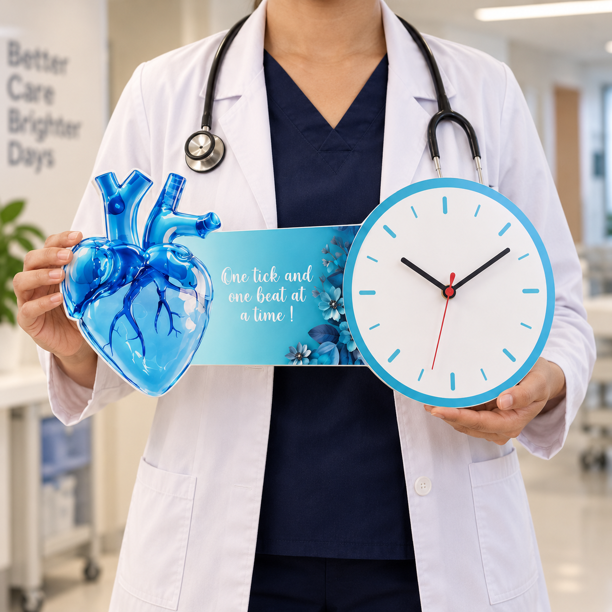 Clock - Blue Heart Wall Clock (3)