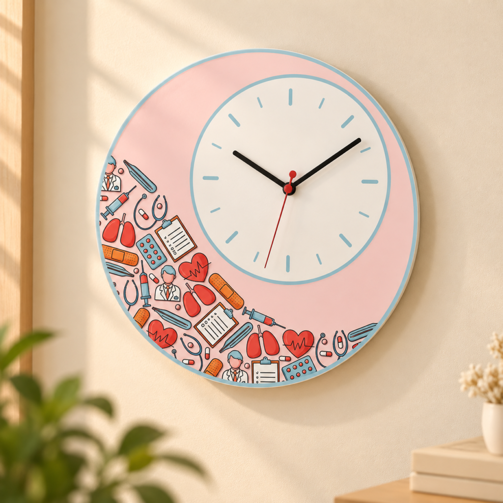 Clock - Doctor Wall Clock with Medical Icons (1)