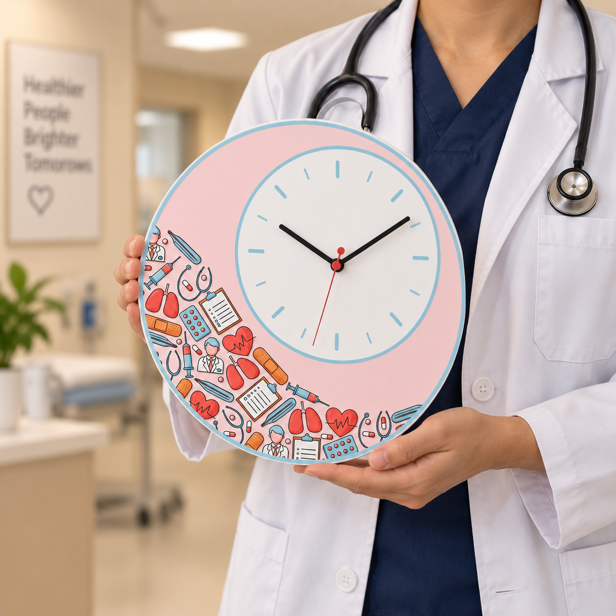 Clock - Doctor Wall Clock with Medical Icons (3)