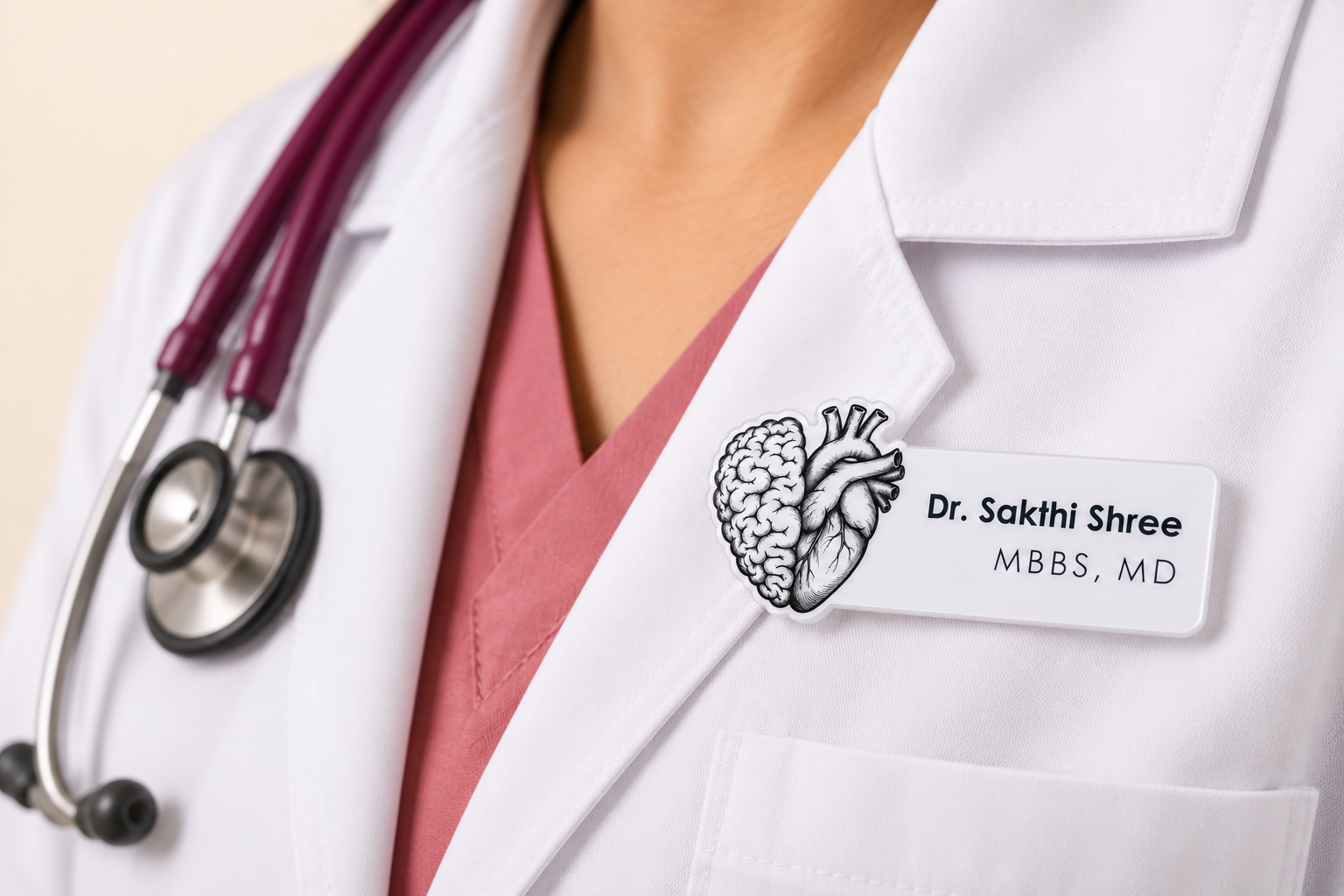 Name Badge - Brain & heart (3)