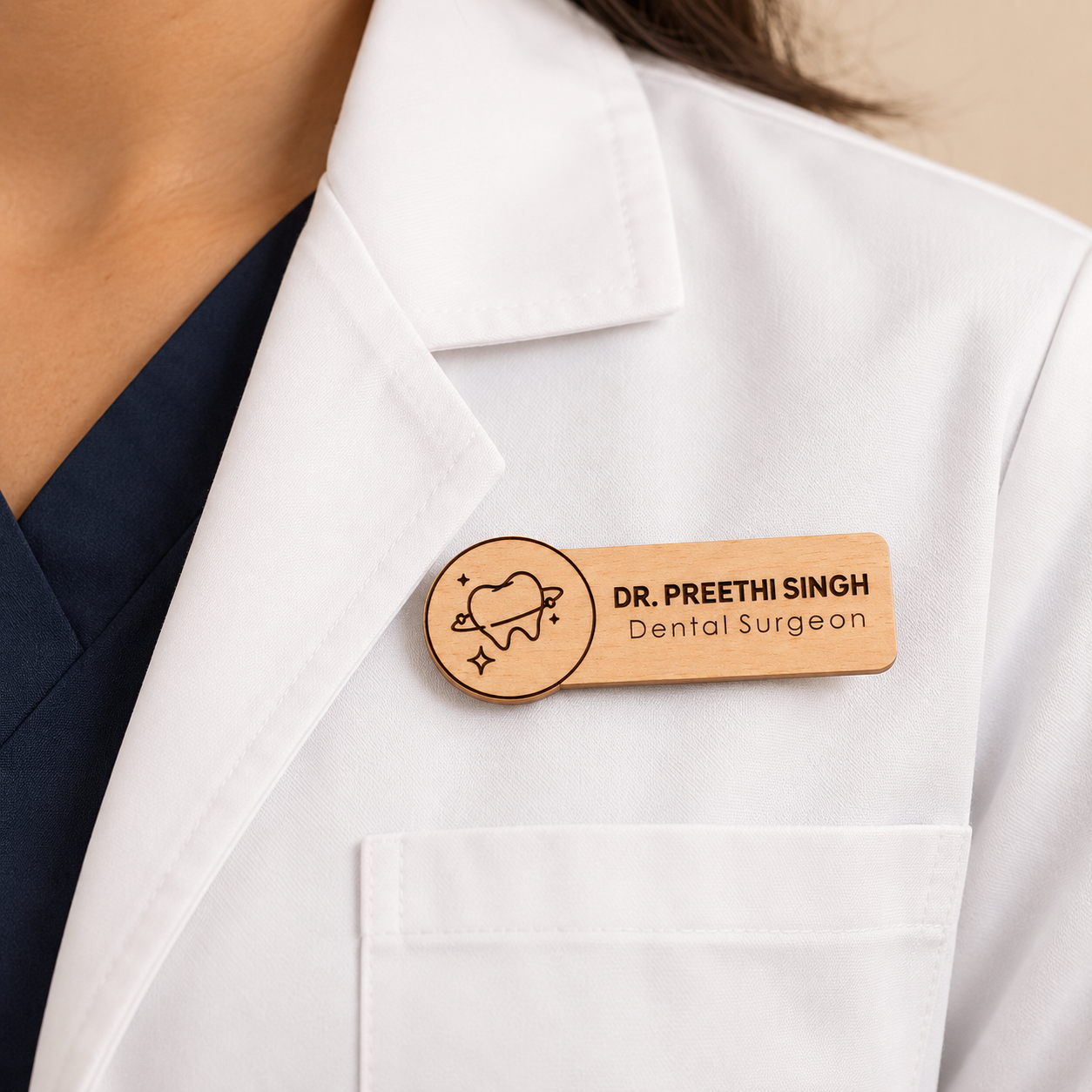 Name Badge - Engraved wooden (2)