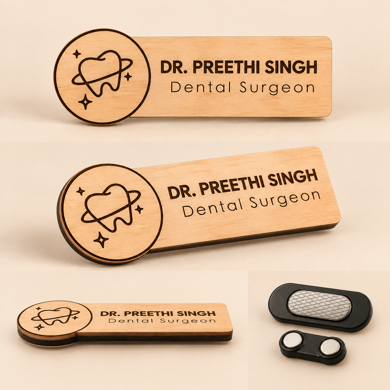 Name Badge - Engraved wooden (3)