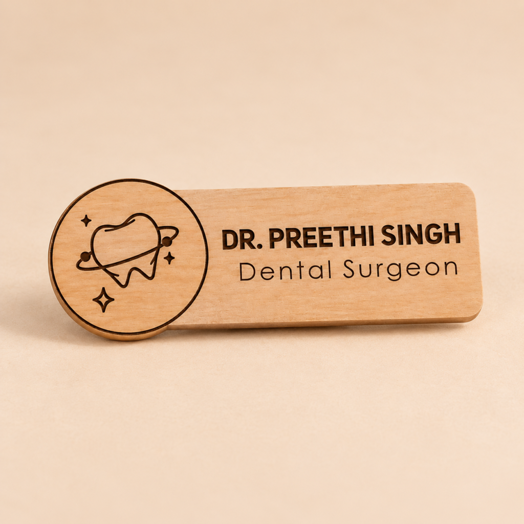 Name Badge - Engraved wooden (4)