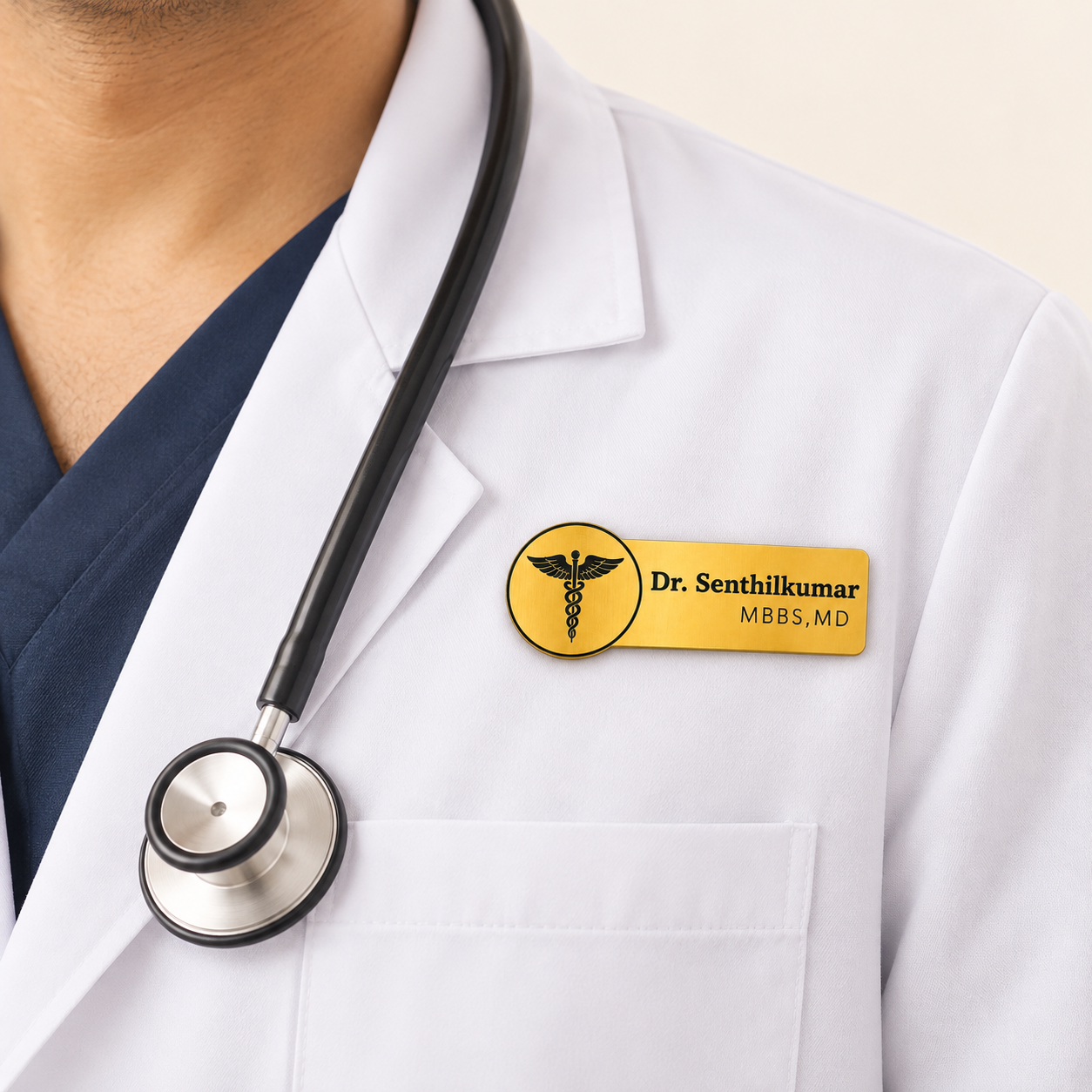Name Badge - Golden medical (1)