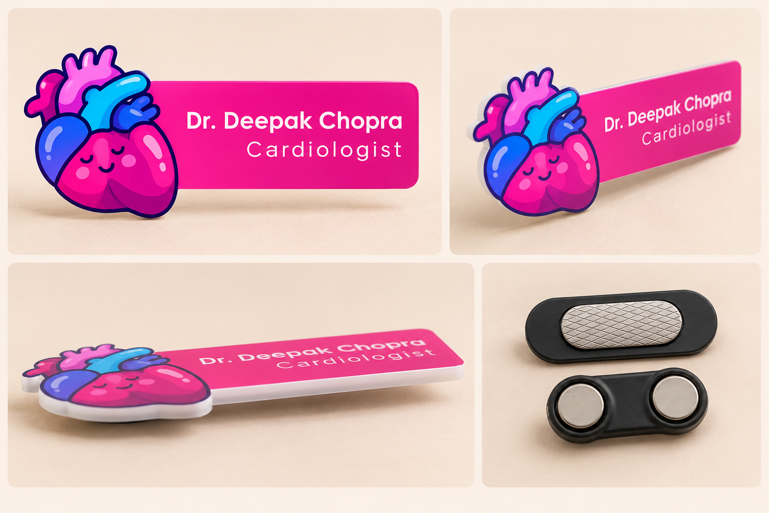 Name Badge - Personalized cute heart (4)