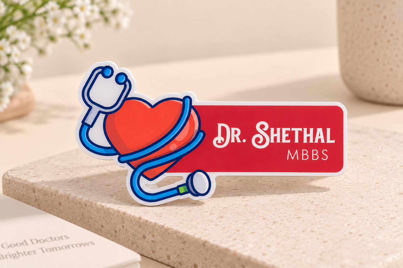 Name Badge - Personalized name badge heart (4)