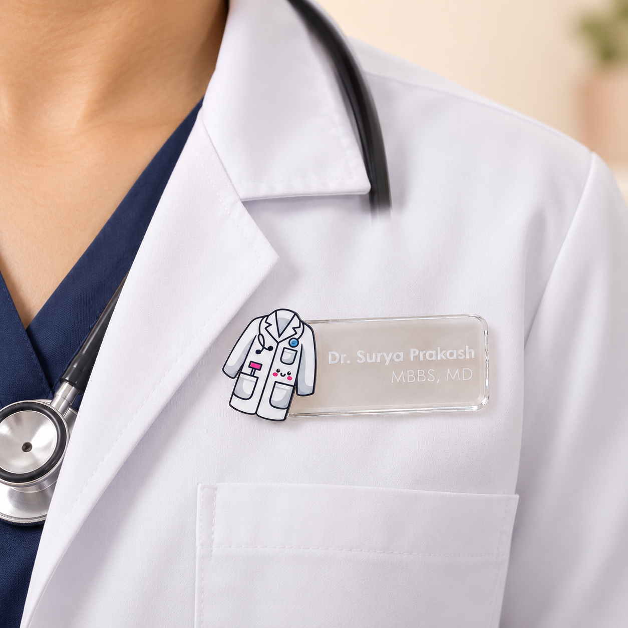 Name Badge - White coat (3)