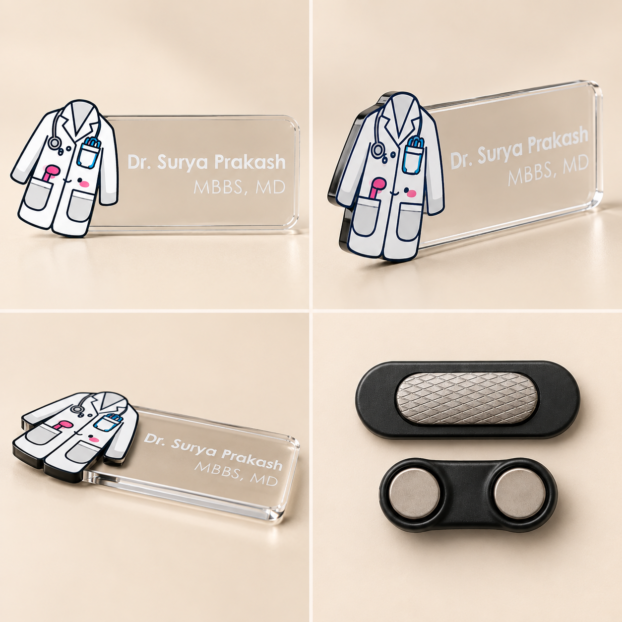 Name Badge - White coat (4)