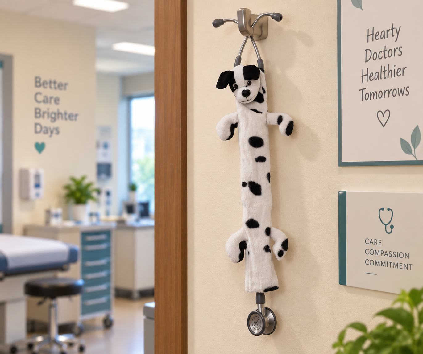 Stethoscope Skin - Black&White Puppy Design (2)