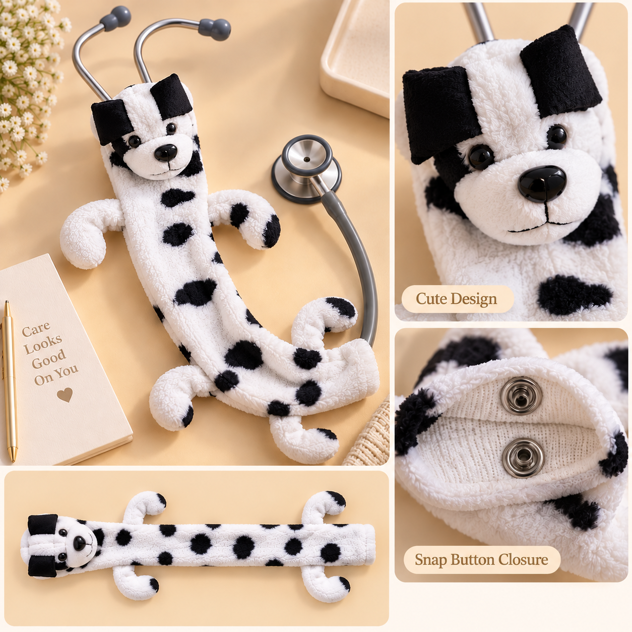 Stethoscope Skin - Black&White Puppy Design (3)