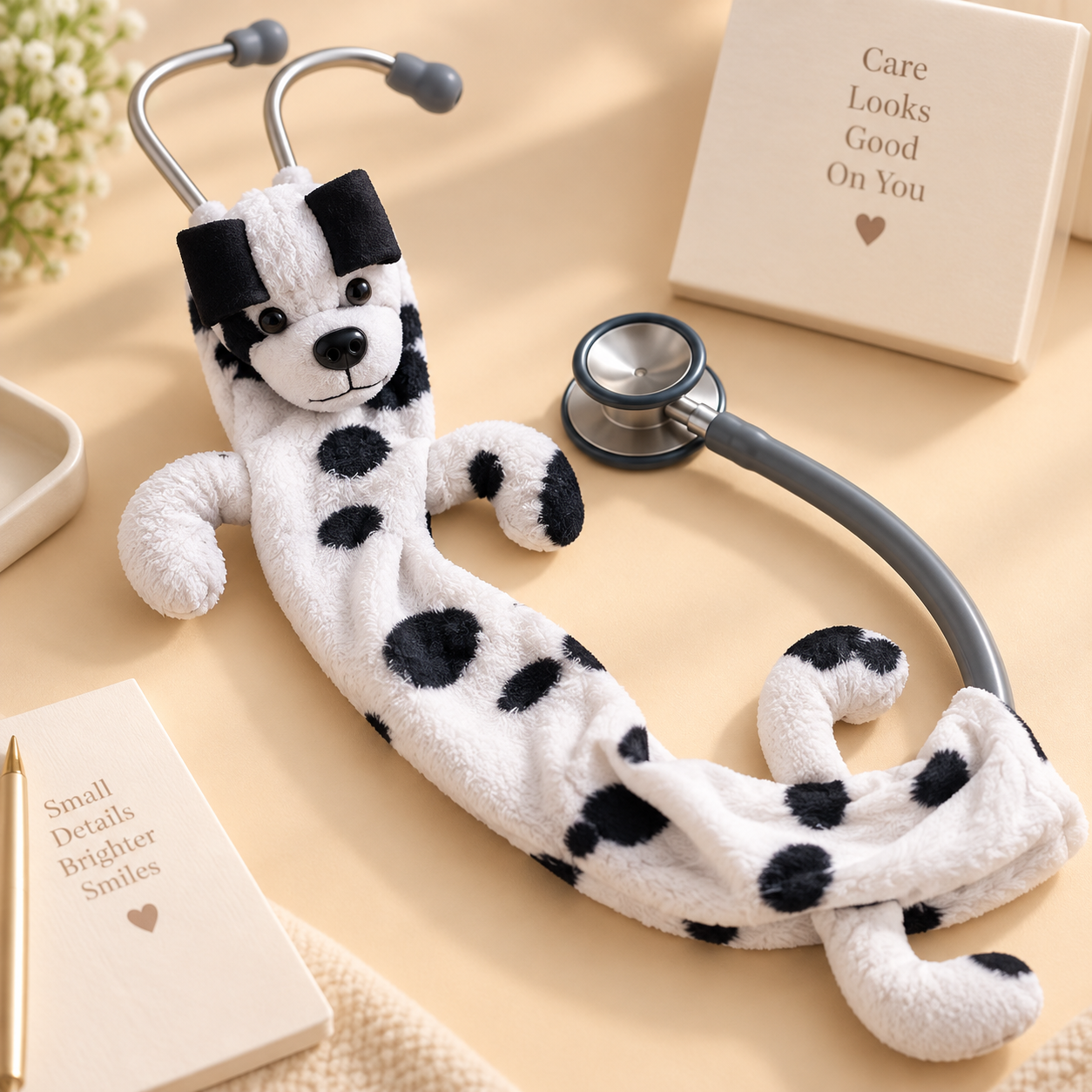 Stethoscope Skin - Black&White Puppy Design (4)
