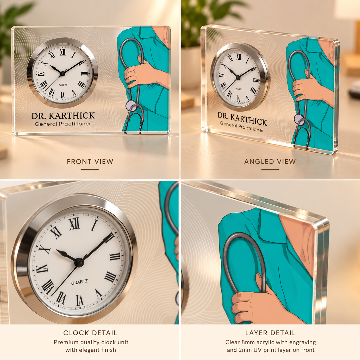 Table clock - Personalized Horizontal (2)