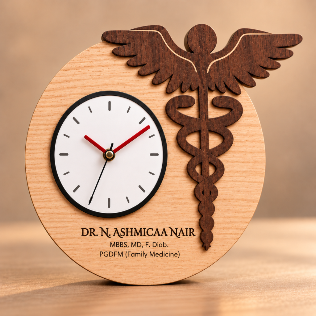 Table clock - Round Wooden (3)